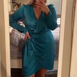 Satin wrap dress